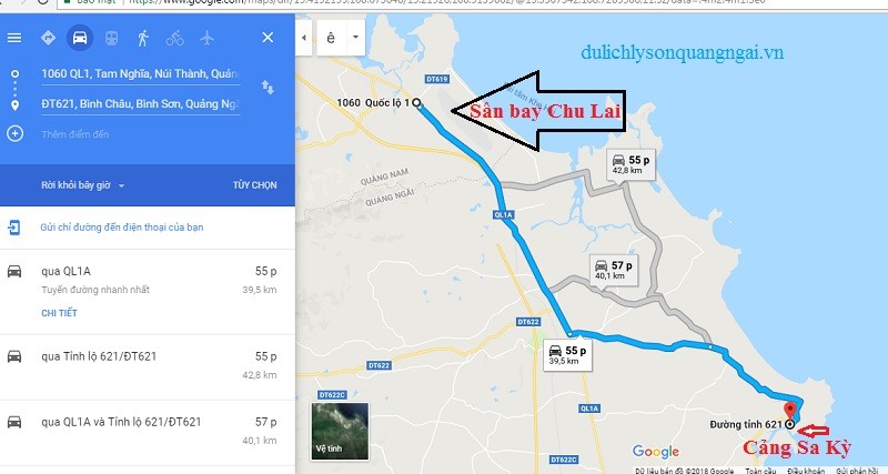 Hướng dẫn cách đi từ sân bay Chu Lai về Quảng Ngãi