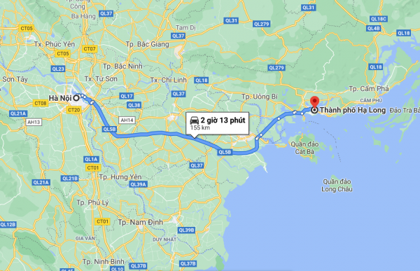 Khoảng cách từ Hà Nội đi Hạ Long bao nhiêu km?